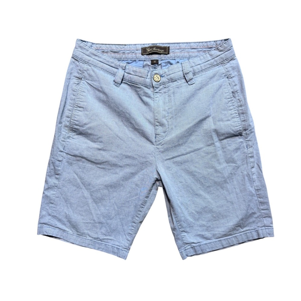 34 Heritage Shorts Mens 32 Micro Dot Light Blue Stretch EUC